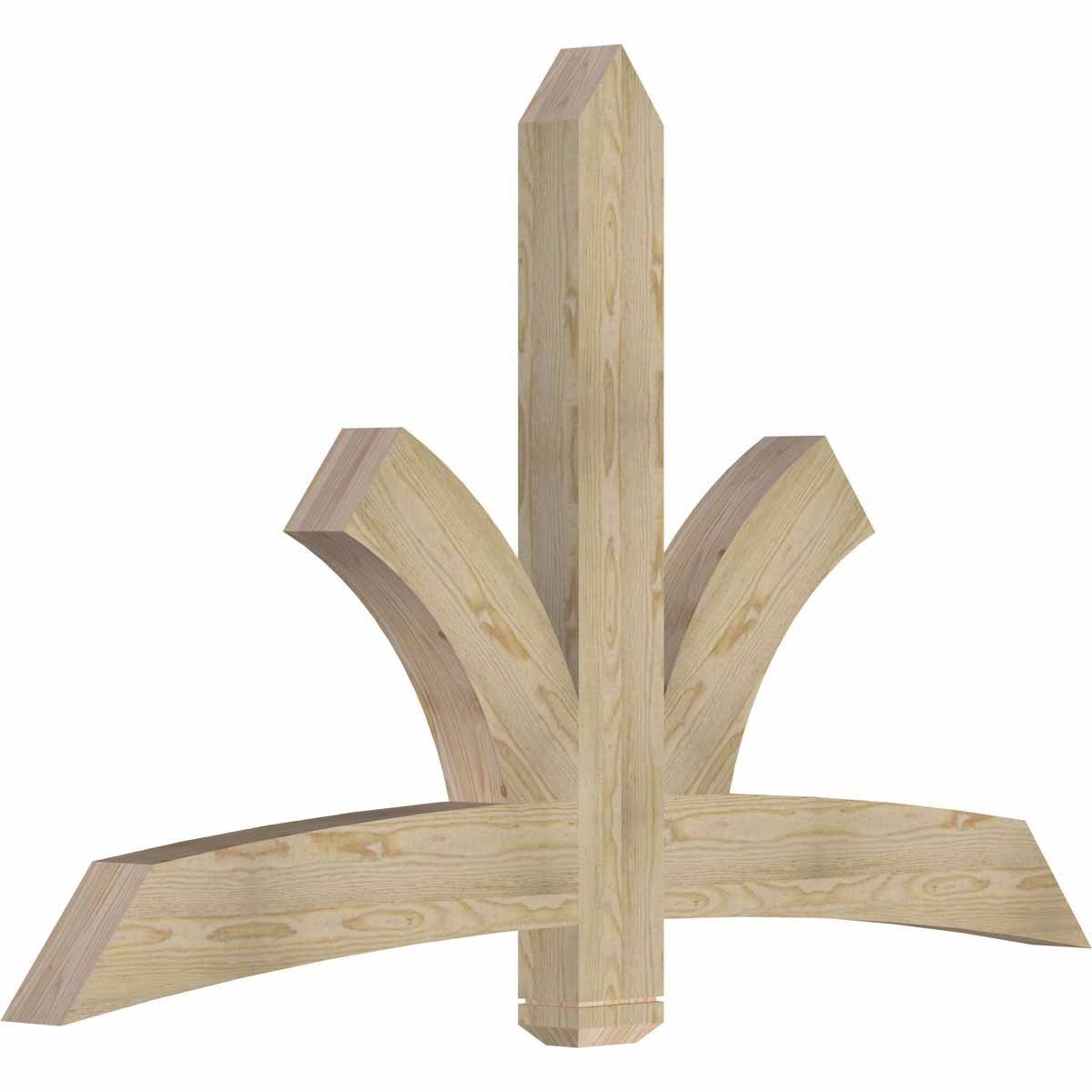 Ekena Millwork Davenport Rough Sawn Timber Gable Bracket, Douglas Fir, 72"W x 45"H x 4"D x 6"F, 15/12 Pitch GBW072X45X0406DAV00RDF - alternate 5